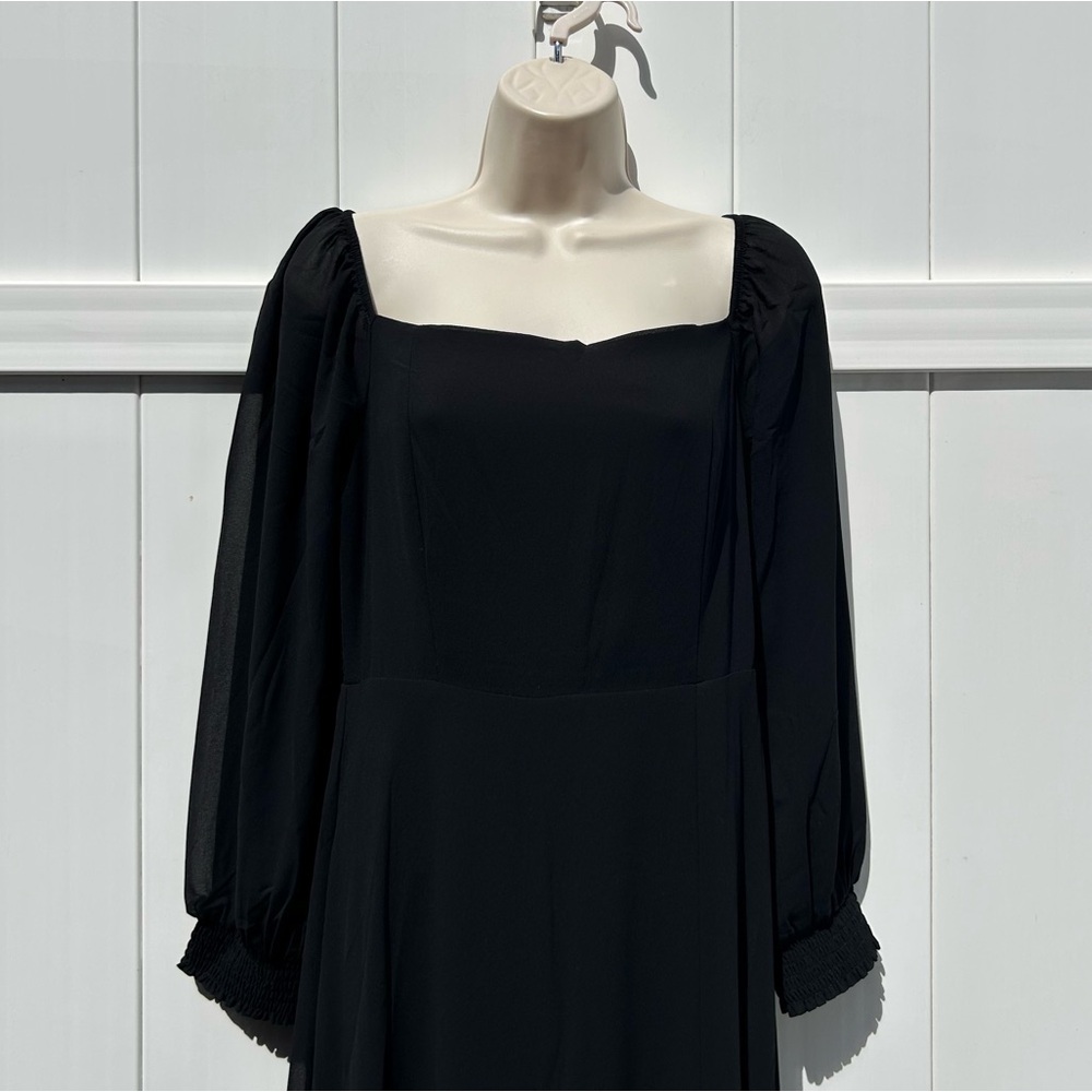 Baltic Born Giselle Maxi Dress Black Chiffon Maxi with Smocked Bodice | Large - Picture 5 of 16